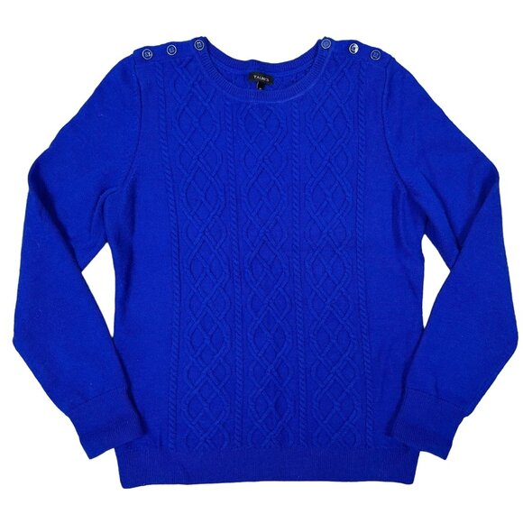 Talbots Lambswool Blend Blue Crewneck Sweater Size Medium - Picture 1 of 5